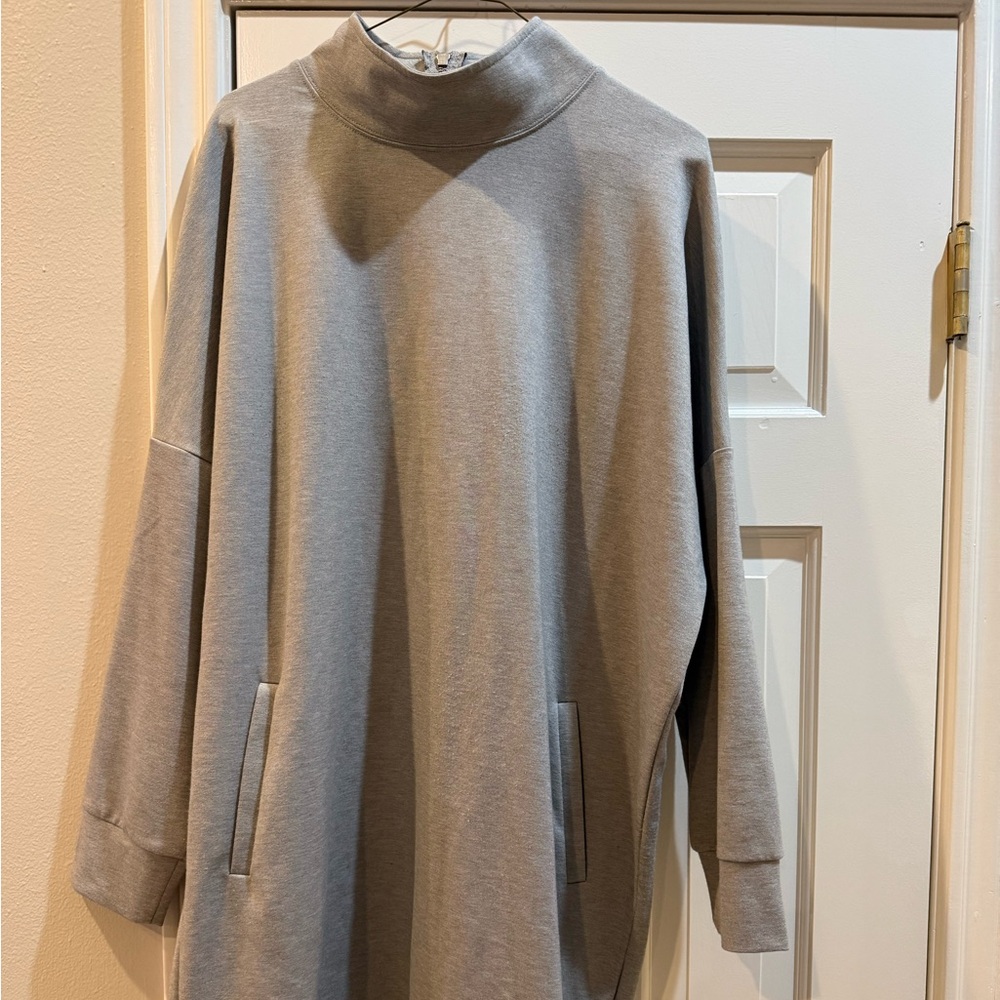 New York & Company Women’s Light Gray Turtleneck Sweater Dress